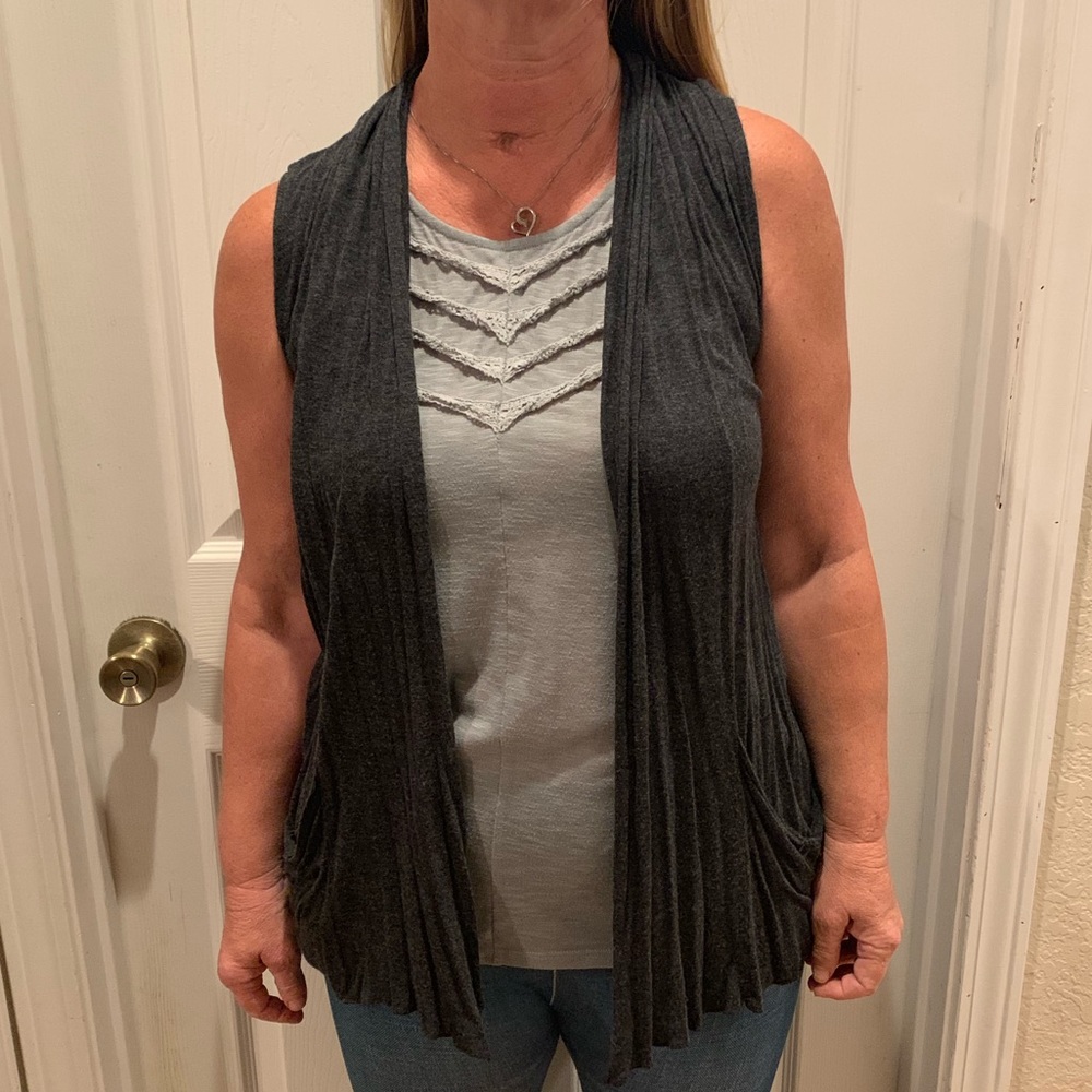 Gray cardigan